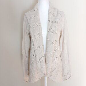 Anthropologie Knitted & Knotted Draped Open Front Cardigan Size Medium